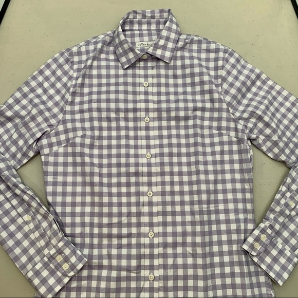 Peter Millar Long Sleeve Button Down Shirt Purple Women's Size XS - Picture 4 of 6